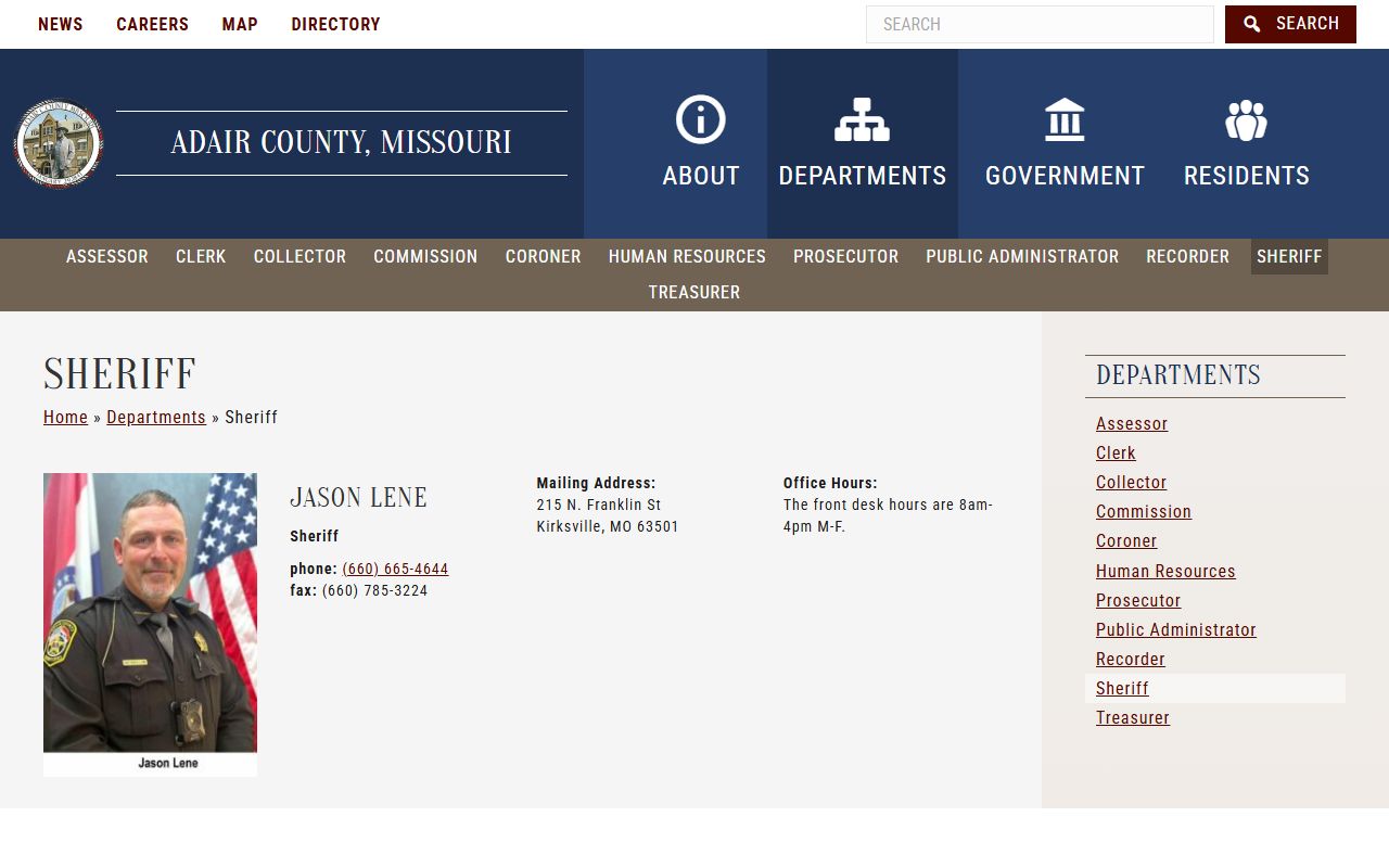 Adair County Sheriff's Office and Detention Center inmate records page
