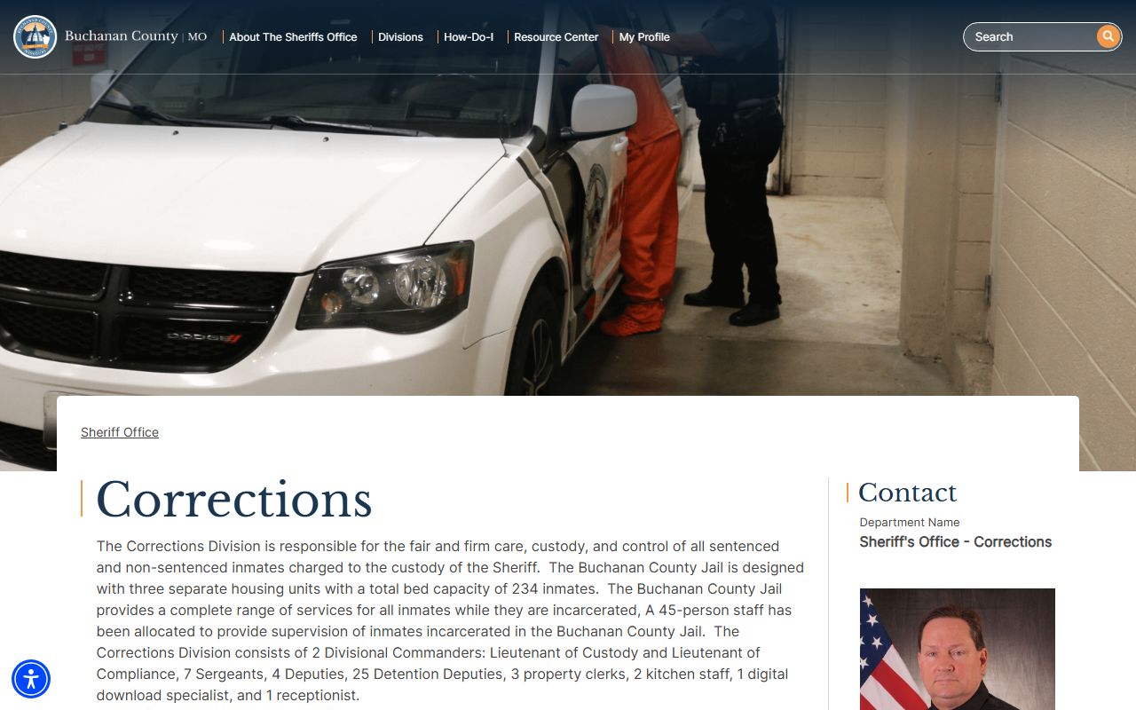 Buchanan County Jail inmate custody search corrections page
