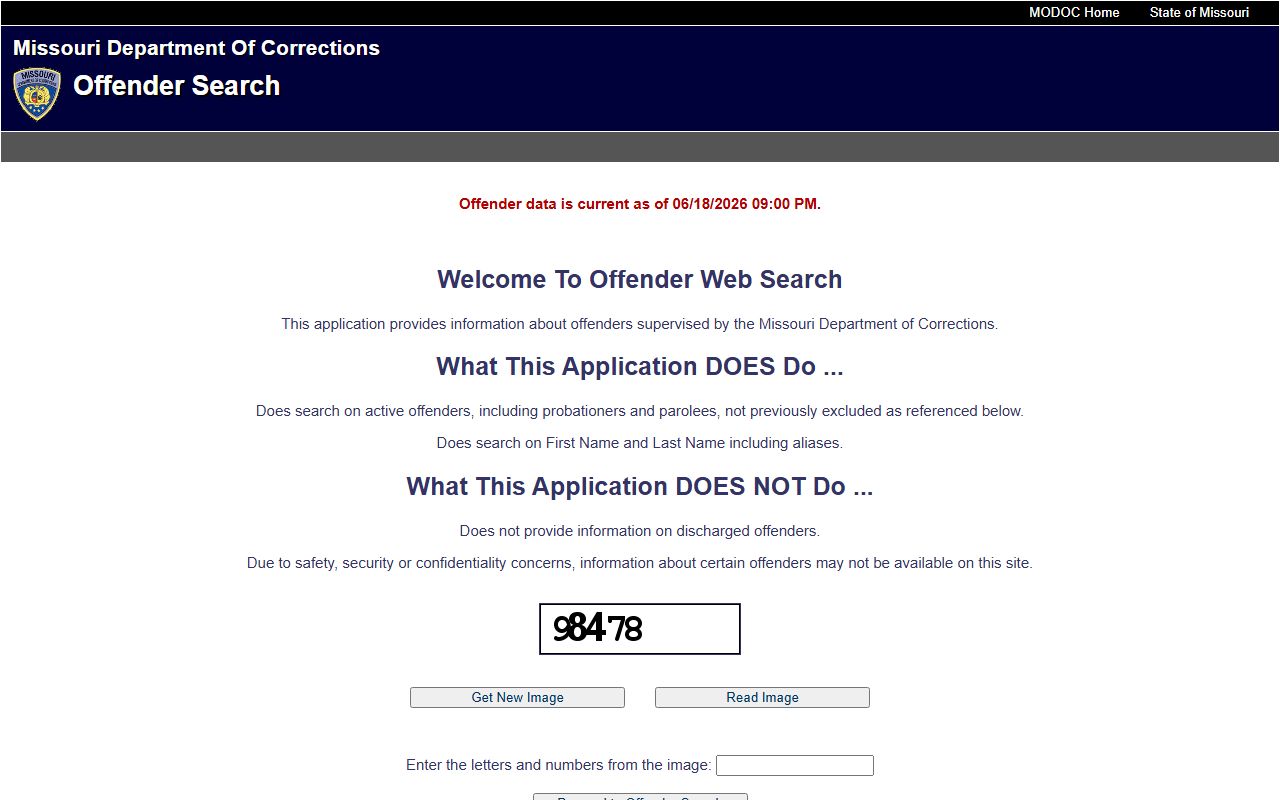 Missouri DOC offender search for Putnam County inmate population records