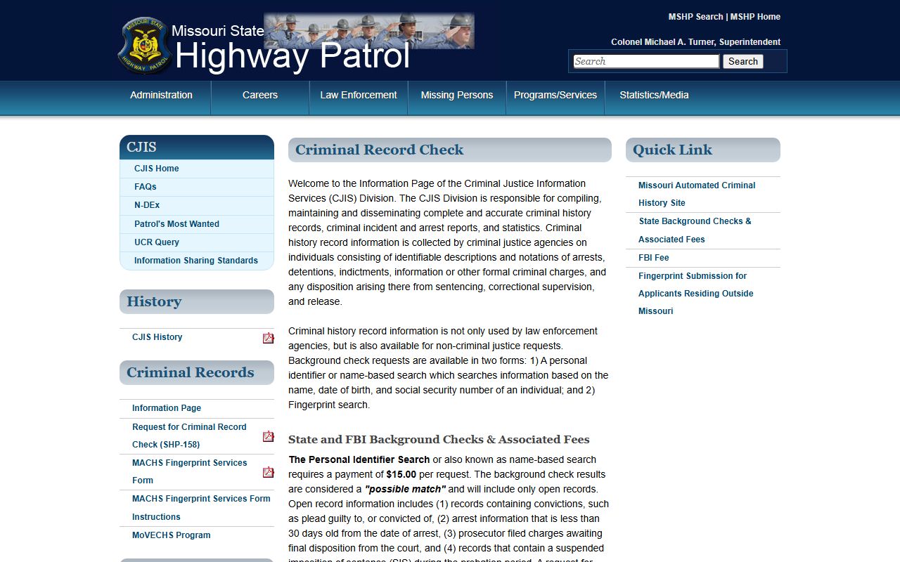 Missouri criminal record check for Putnam County court records after arrest